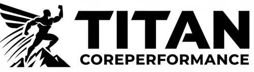 Create a unique black color logo for TitanCorePerformance